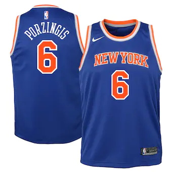 youth nike kristaps porzingis blue new york knicks swingman-536